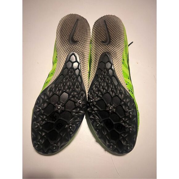 Nike Men\'s Size 12 Zoom Rival 9 Track Spike Shoes Electric Speckled Neon Green